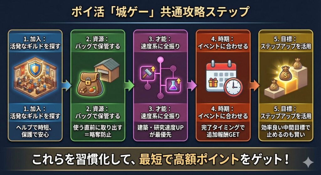 一度覚えれば一生稼げる！ポイ活「城ゲー」案件を最短で攻略する共通テクニック